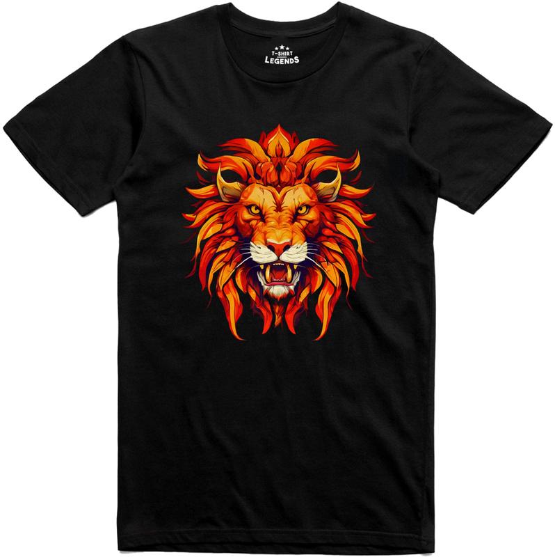 Unisex T-Shirt Lion Manticore Fierce Looking Print Regular Fit Cotton Tee XXL
