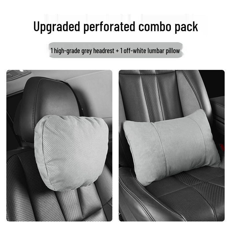 Maybach Car Headrest and Lumbar Support Pillow Set