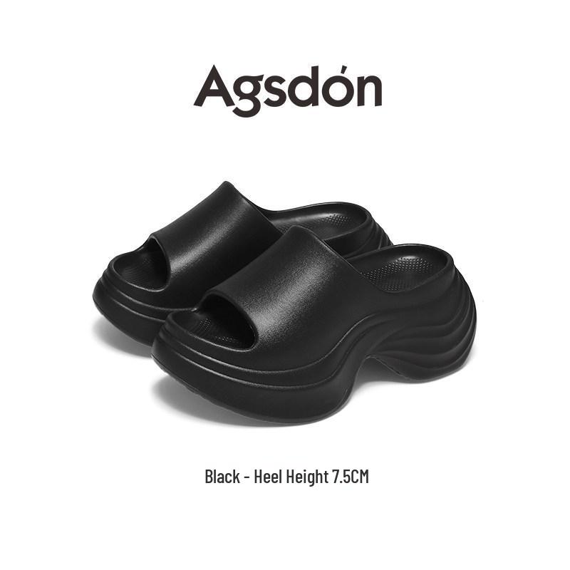 Aogushi Deng Women s 2026 Thick-Soled One-Strap Beach Sandals for Spring 37-38 чёрный