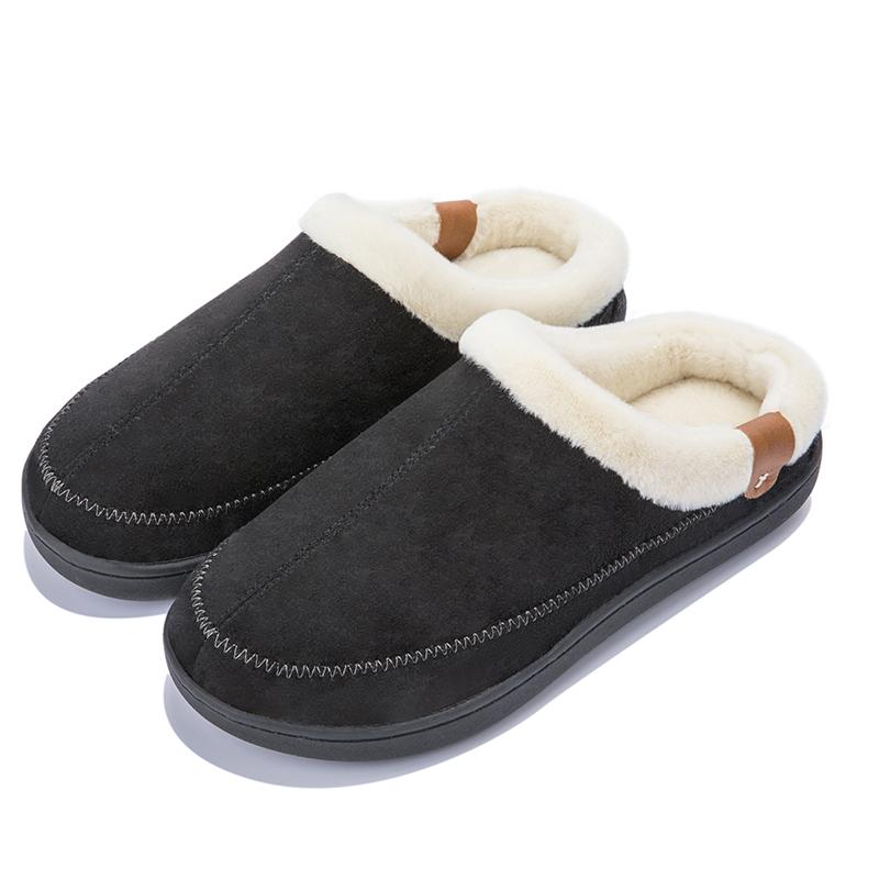 Fashion Home Men Slippers Winter Plush Warm Shoes Men Casual Flat House Indoor Bedroom Cotton Slides Comfort Slippers Men