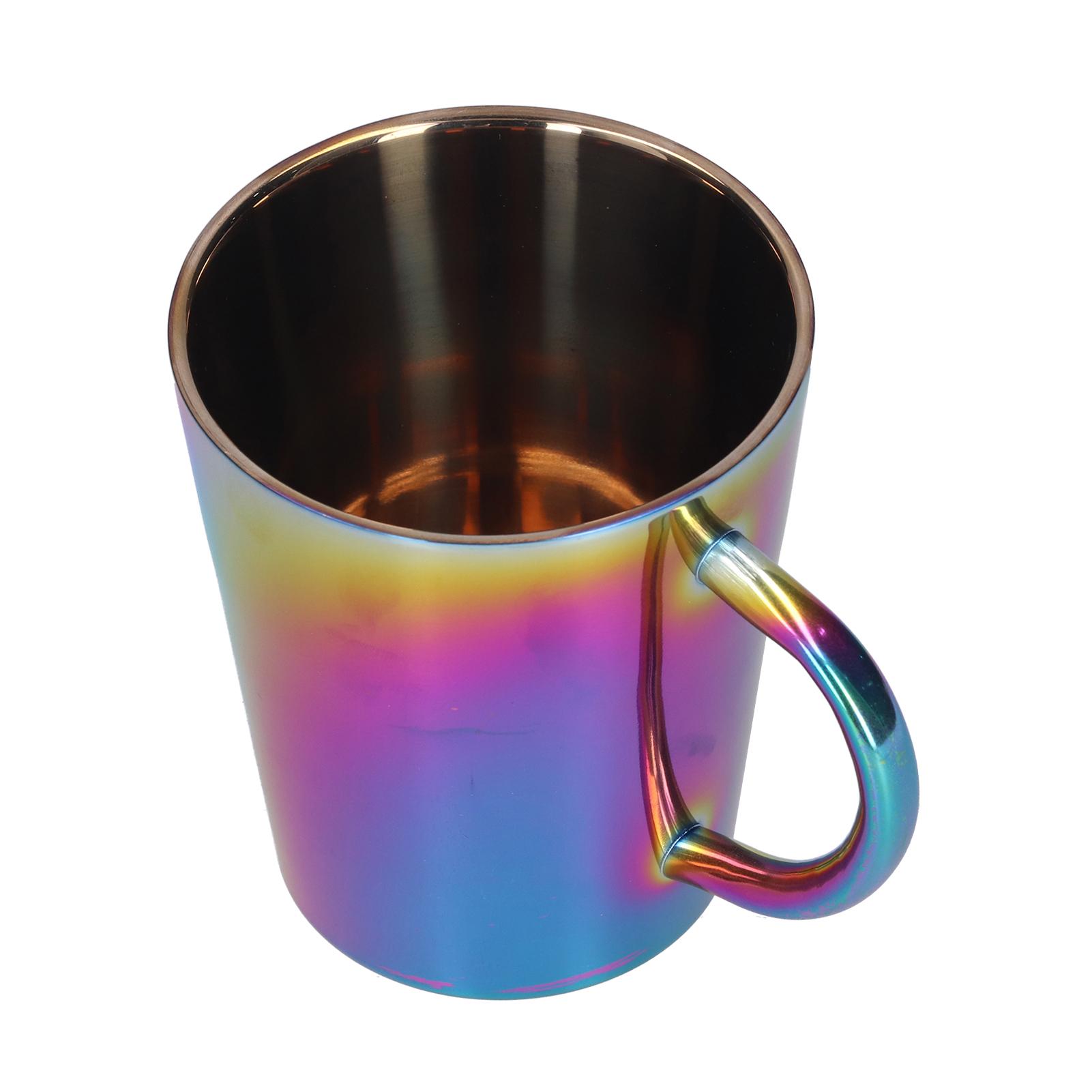 Двухслойная кружка для воды 300 мл с ручкой, термокружка из нержавеющей стали для кофе, для дома