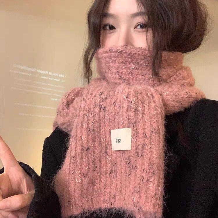 New Style Wool Knitted Scarf for Women In Winter Korean Fashion Versatile Warm Student Student Skin Friendly Soft Scarf