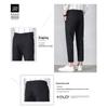 ROMON Men's Ice Silk Cropped Casual Pants