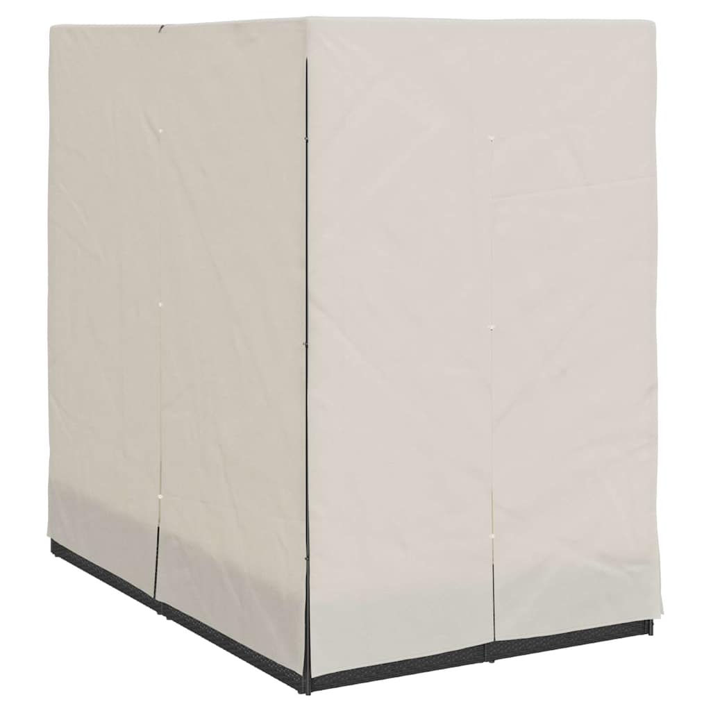 Double Sun Lounger Warm White 205 x 129 x 200 cm Poly Rattan