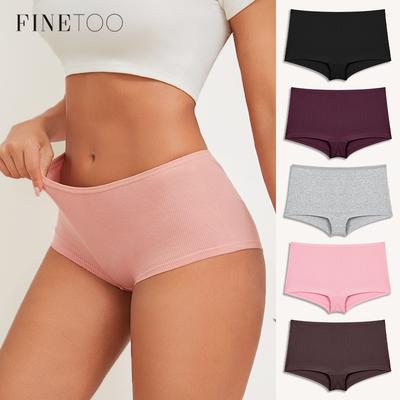 FINETOO Naiste puuvillased aluspüksid õmblusteta spordibokserid turvaline aluspesu naiste ühevärvilised bikiinid mugav pesu intiimsed aluspüksid S-XL