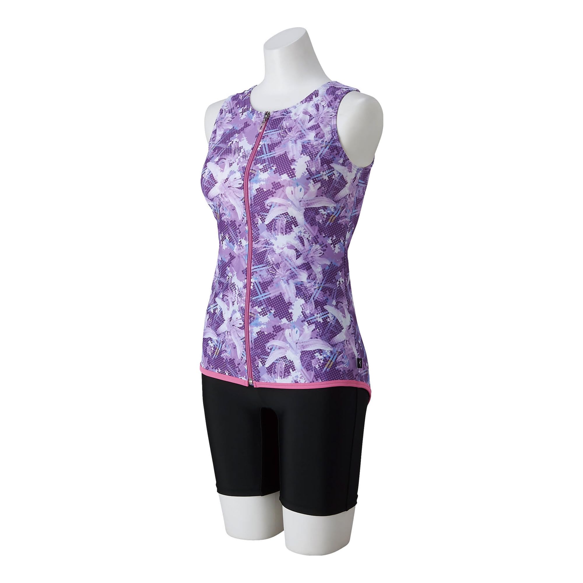 

Mizuno Розовый N2JGA843 Гимнастический купальник с женским купальником для фитнеса на молнии, розовый