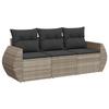VidaXL Salon de Jardin avec Coussins 3 pcs, Canapés de Patio, Ensemble de Meubles, Mobilier de Terrasse Extérieur, Gris 3253399