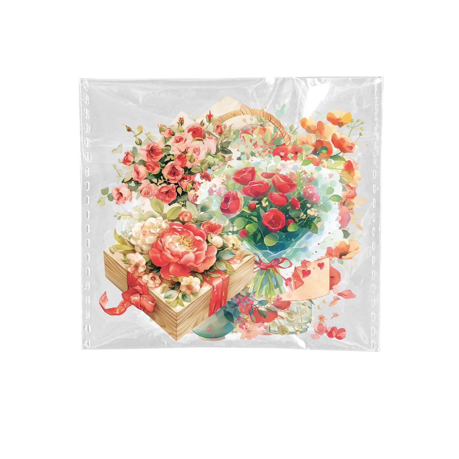 

50 Романтичных Неоновых Роз Материал ПЭТ Водонепроницаемые Прозрачные Наклейки Наклейки для Рукоделия Декоративные Наклейки