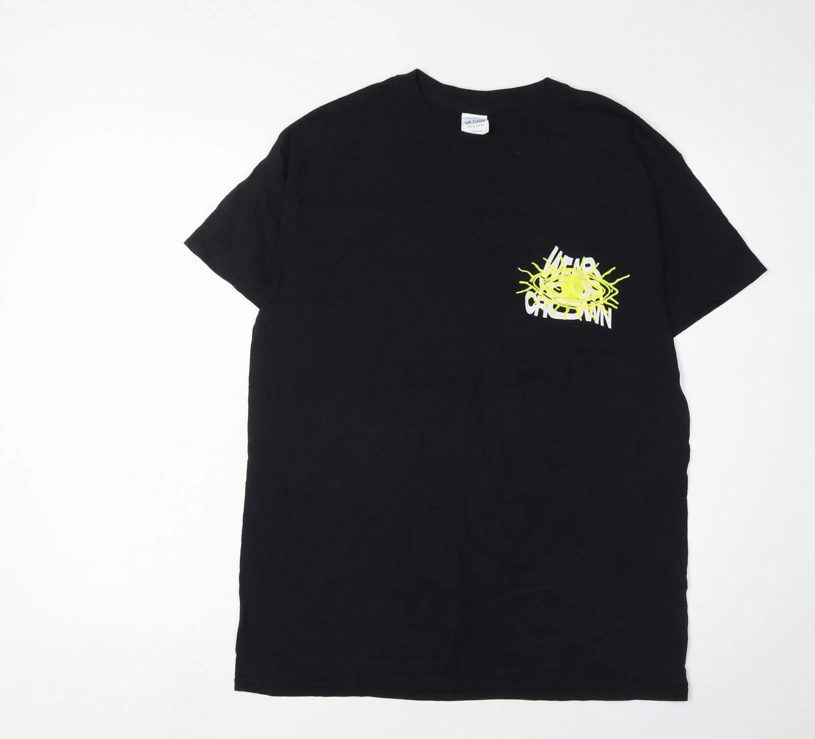 Gildan Men s Black Graphic Print T-Shirt M 4XL