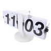 Flip Desk Clock Mechanical Battery Powered 12 Hours Quiet Automatic Page Turning Clock with Extended Rod for Living