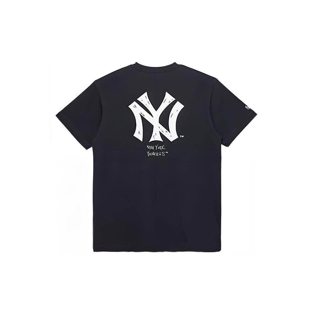 New Era X MLB Collaboration New York Yankees Letter Print Crew Neck Casual Summer American Short Sleeve T-Shirt Women T-Shirt Black 13702561