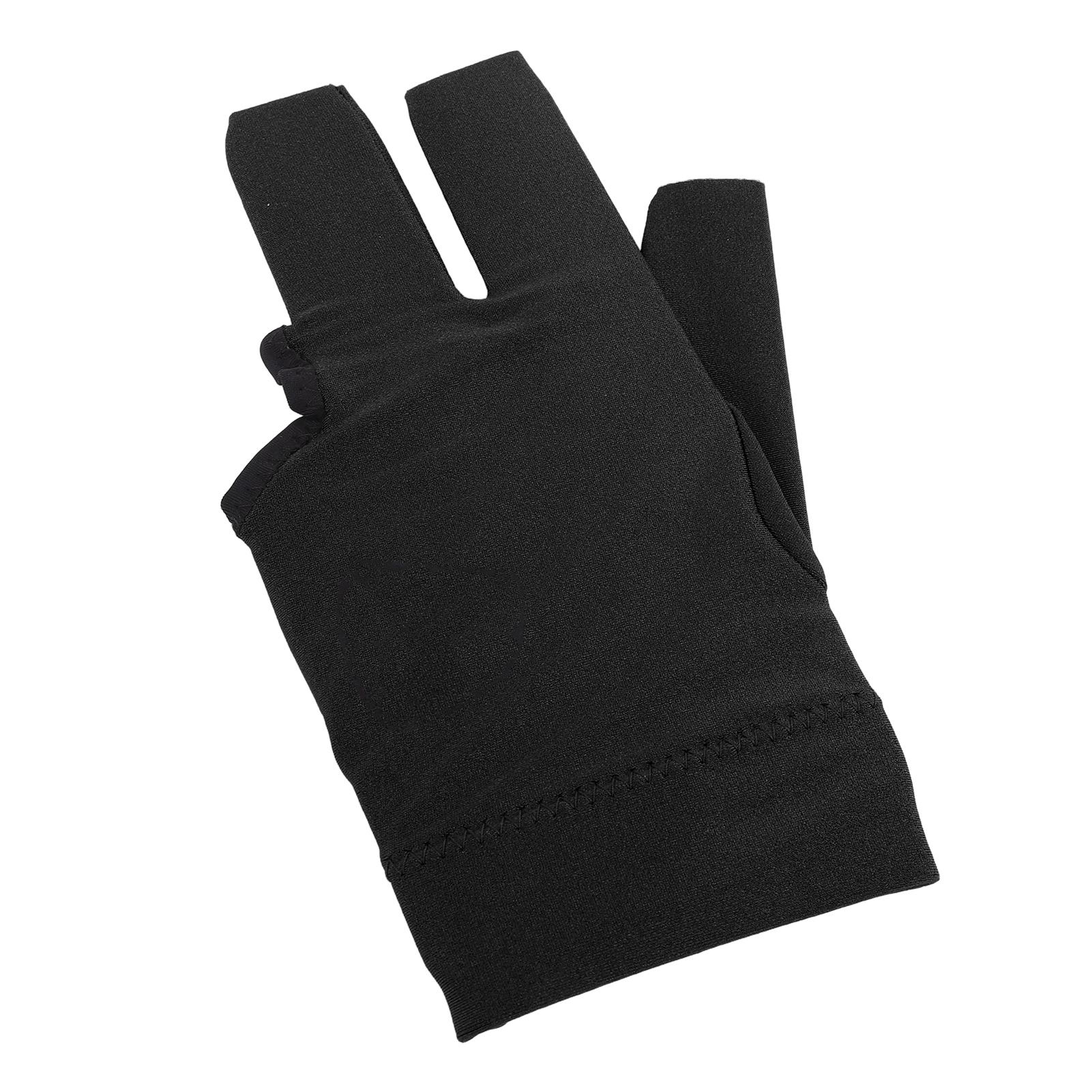 

Billiards Pool Gloves Brthable Elastic Anti Slip 3 Fingers Cue Gloves Cue Sports Gloves for Training