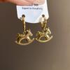 Chinese Horse New Year Zodiac Horse Earrings Rocking Pony Drop Earrings Cartoon Pony Earrings  Girl