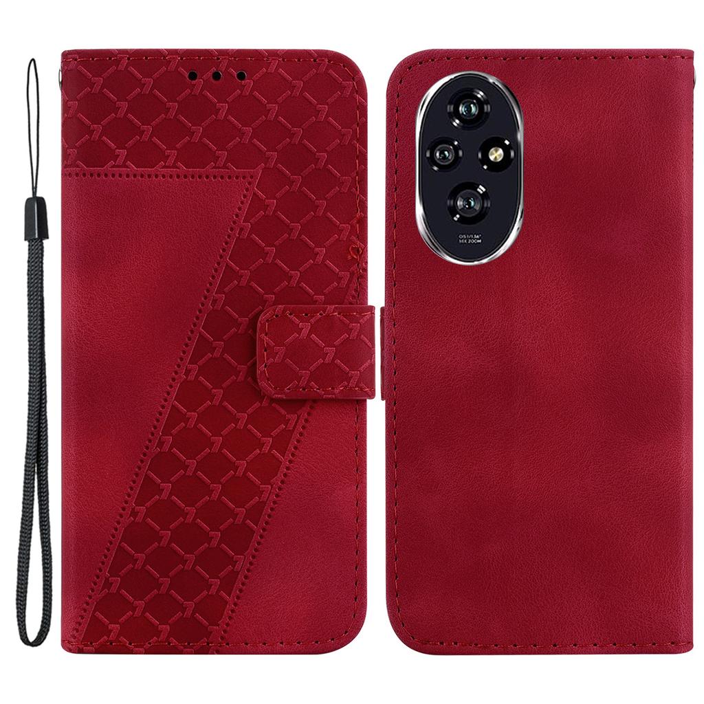 For Honor 200 5G Stand Case Pattern Imprint Leather Wallet Phone Cover with Strap