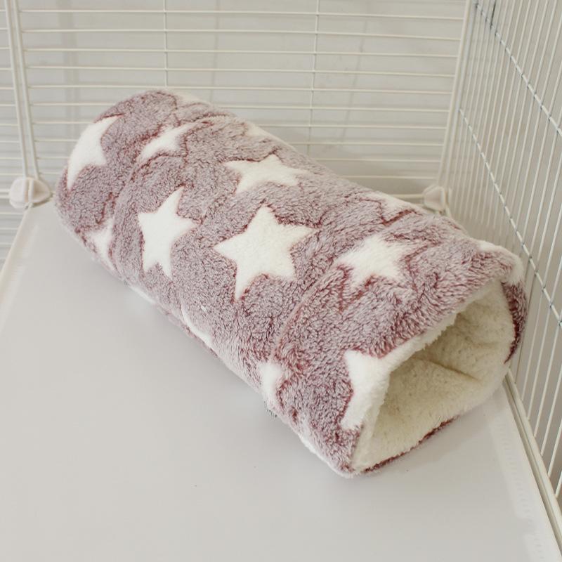 Small Pet Fleece Tunnel & Hammock: Hamster, Rat, Sugar Glider, Guinea Pig Hideout & Bed