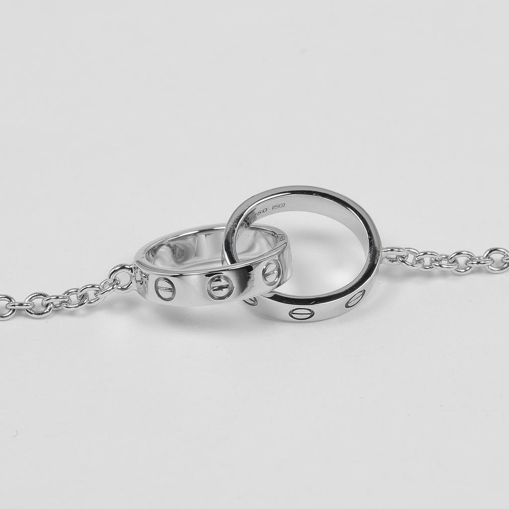 CARTIER Baby love Bracelet Wrist Size6.9" K18 white gold 4.35g Women Used