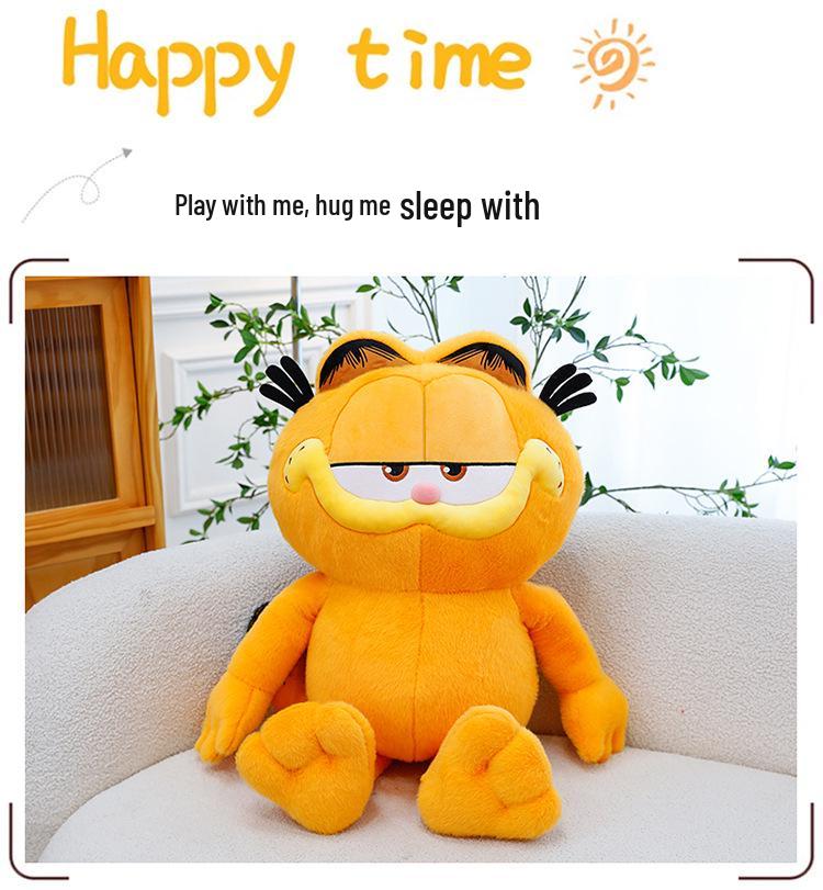 Cute Classic Cartoon Cat Plush Toy - Lazy Style Doll for Kids' Gifts and Home Decor Display