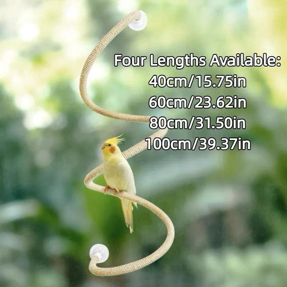 

Linen Rope DIY Bendable Perch for Birds Comfortable Grip Non-slip Suction Cup Bird Climbing Rope Durable Stable 40cm 15.75in-