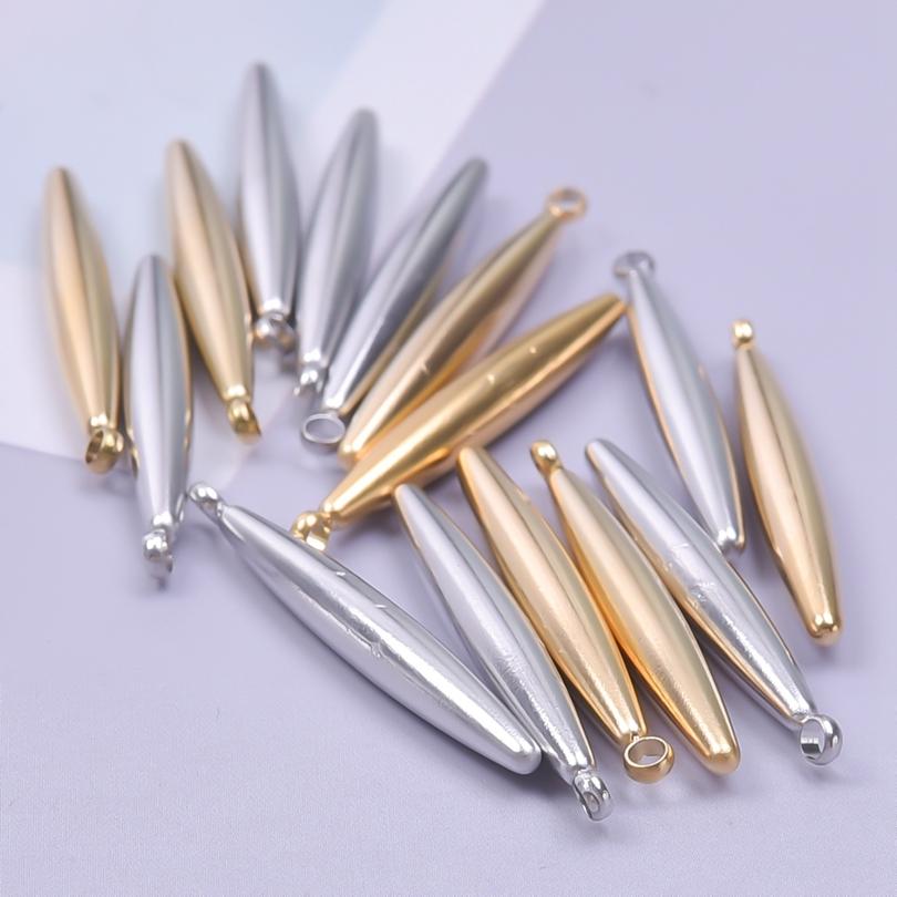 6pcs/Lot Different Size Long Water Droplets Pendant Stainless Steel Charms For Jewelry Making Supplies Bulk DIY Earrings Bohemia