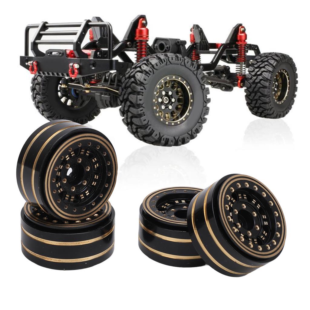 4pcs 1.2 Inches Beadlock Wheels Rim Increased Stability Brass RC Crawler Wheel Rim Upgrade Accessori