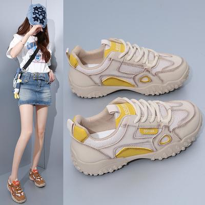 Fashion Korean Version of Mesh Dad Shoes, Women's 2025 Summer New Breathable Female Student Casual Sneaker Shoes