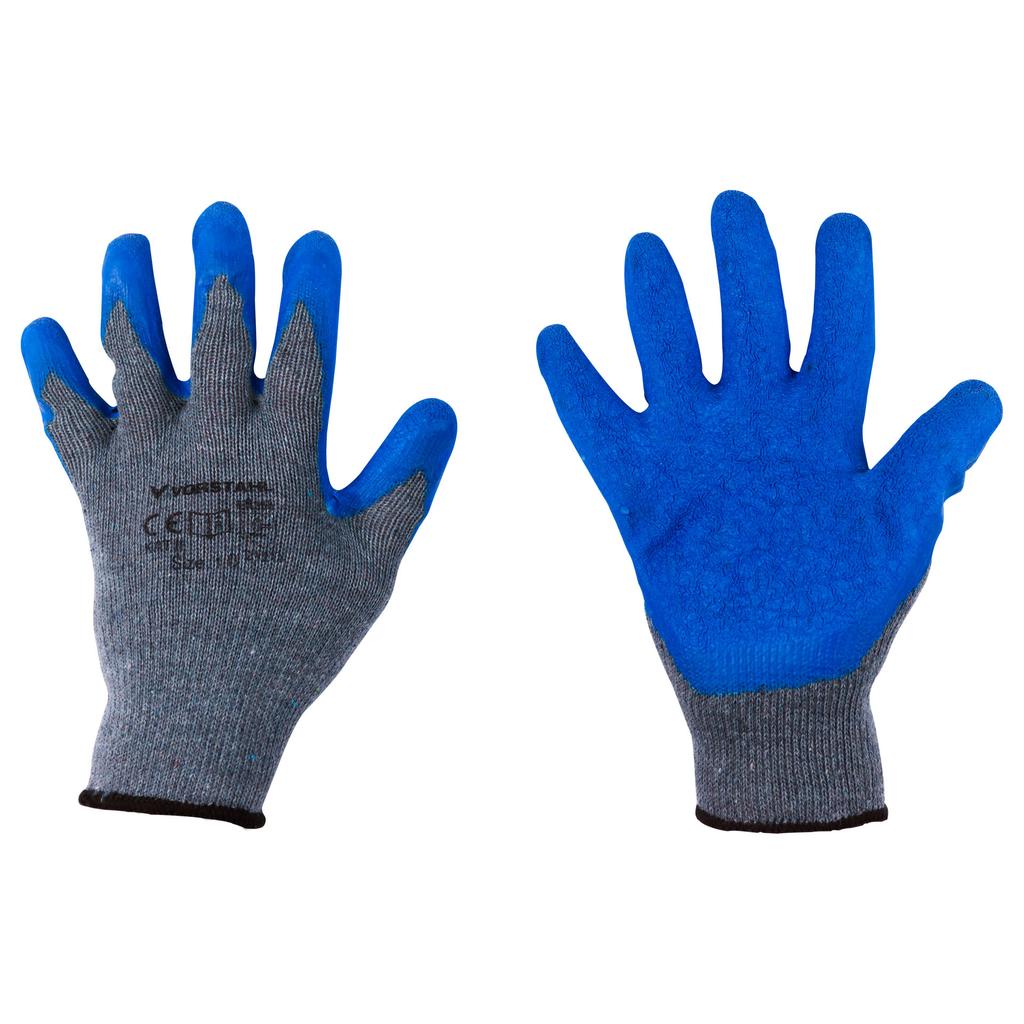 Cotton Protective Gloves with Latex, 12 Pcs, Size 9, Vorstahl Quality
