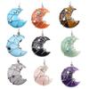Healing Crystal Crescents Moon Pendant Crescents Moon and Star Necklace Pendant Natural Stone Pendant Jewelry for Women