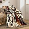 Bohemian Cow Skull Blanket Bedroom Blanket for Livingroom Couch Lunch Break Soft Throw for Friend's Festival Gift