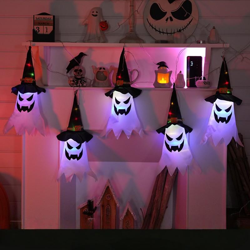 Halloween Pumpkin Ghost Decoration Scene Arrangement, Pumpkin Lantern Emit Light Accessories, Outdoor Decoration Light