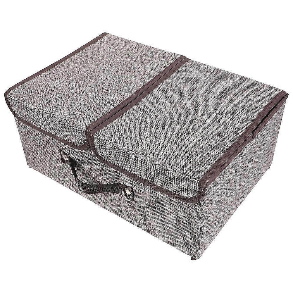 Dual-Lid Clothing Organizer And Bin For Closet Storage Home Organization Grey Foldable 1Pcs