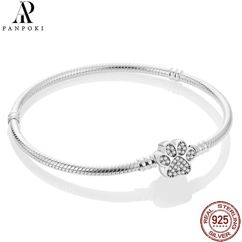 20 Style Original 17CM-20CM 925 Silver Snake Basic Bracelet Heart Moon Star Women DIY CZ Jewelry Fit Beads Charm