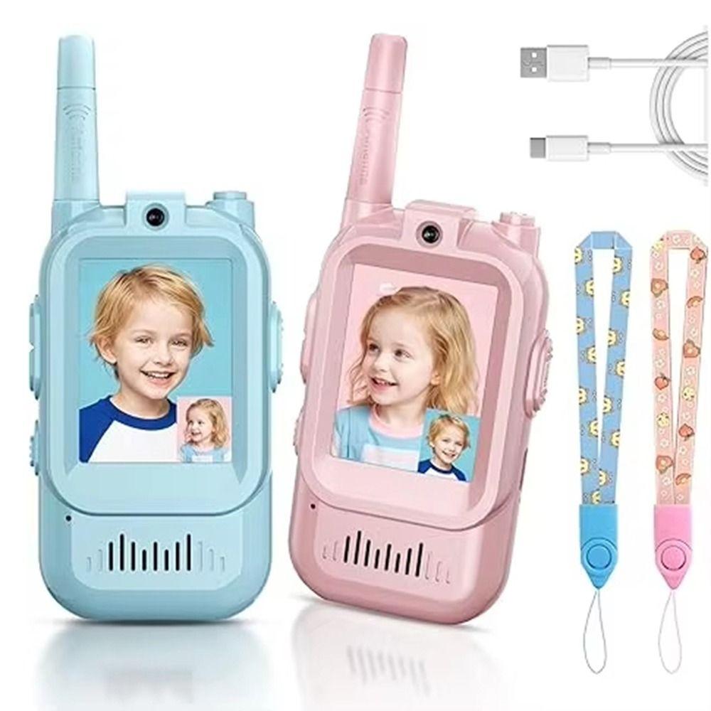 HD Screen Video Walkie Talkie Long Range Kids Two-Way Radio Camping Travel