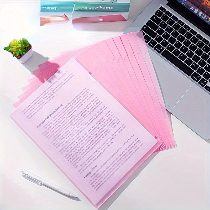 Morandi Color A4 File Set L-shaped Single-page Data Folder Insert Transparent Roll Sorting Sleeve Storage Folder Resume Folder
