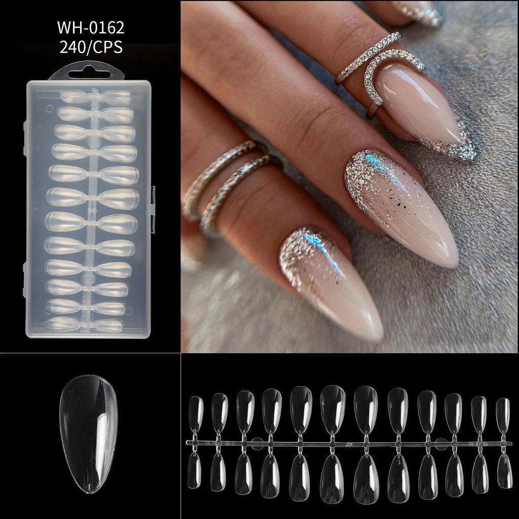 Nail Thin Nail Piece Free Engraving Grinding Trapezoidal Water Drop Almond Scrub Full Paste Half Paste Extension 240 Pieces