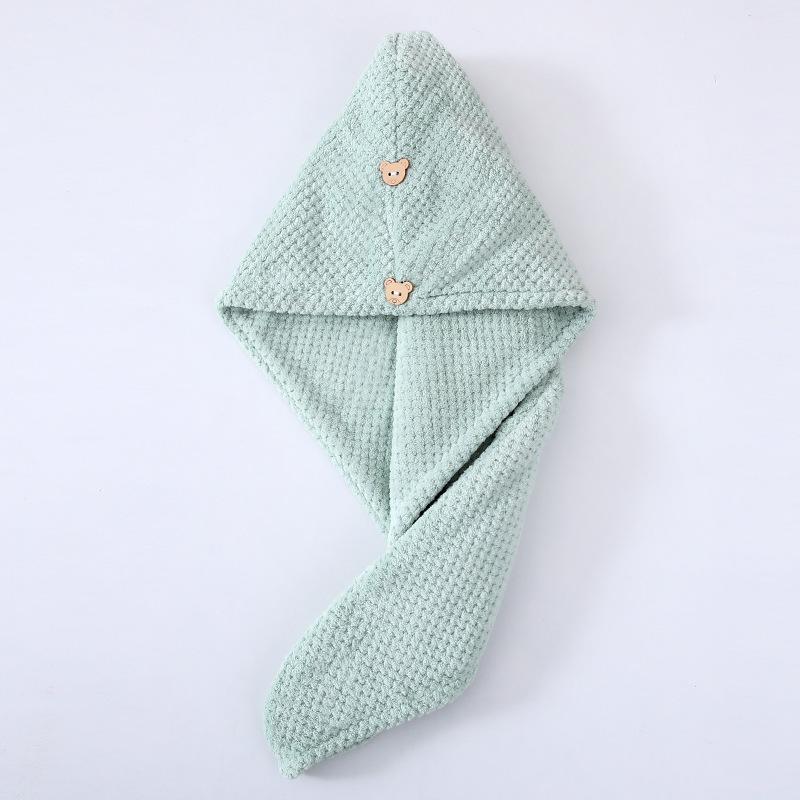 Double-Layer Coral Fleece Quick-Dry Hair Towel Cap for Women