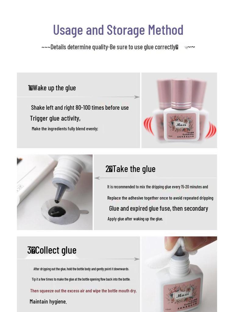 Low Odor, Quick-Dry Eyelash Extension Glue - Long-Lasting 60 Days for Beauty Salons