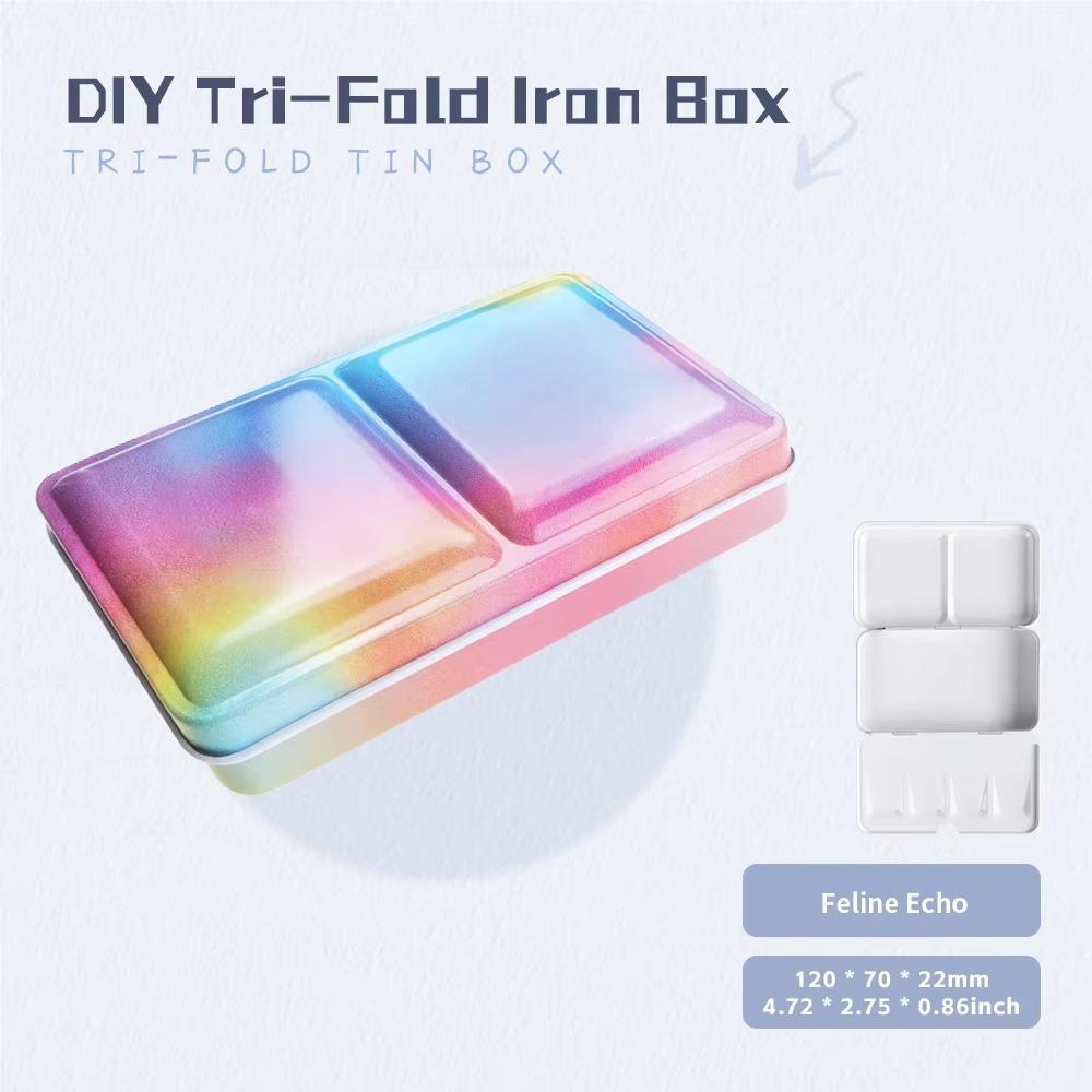 

Empty Metal Painting Box Foldable Watercolor Paint Box Art Supplies Box Watercolor Paint C