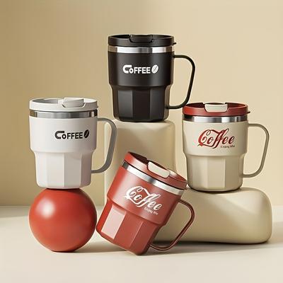 Elegante taza de café de acero inoxidable 304 con tapa: vaso de viaje de doble pared, sin BPA y a prueba de derrames para bebidas frías y calientes