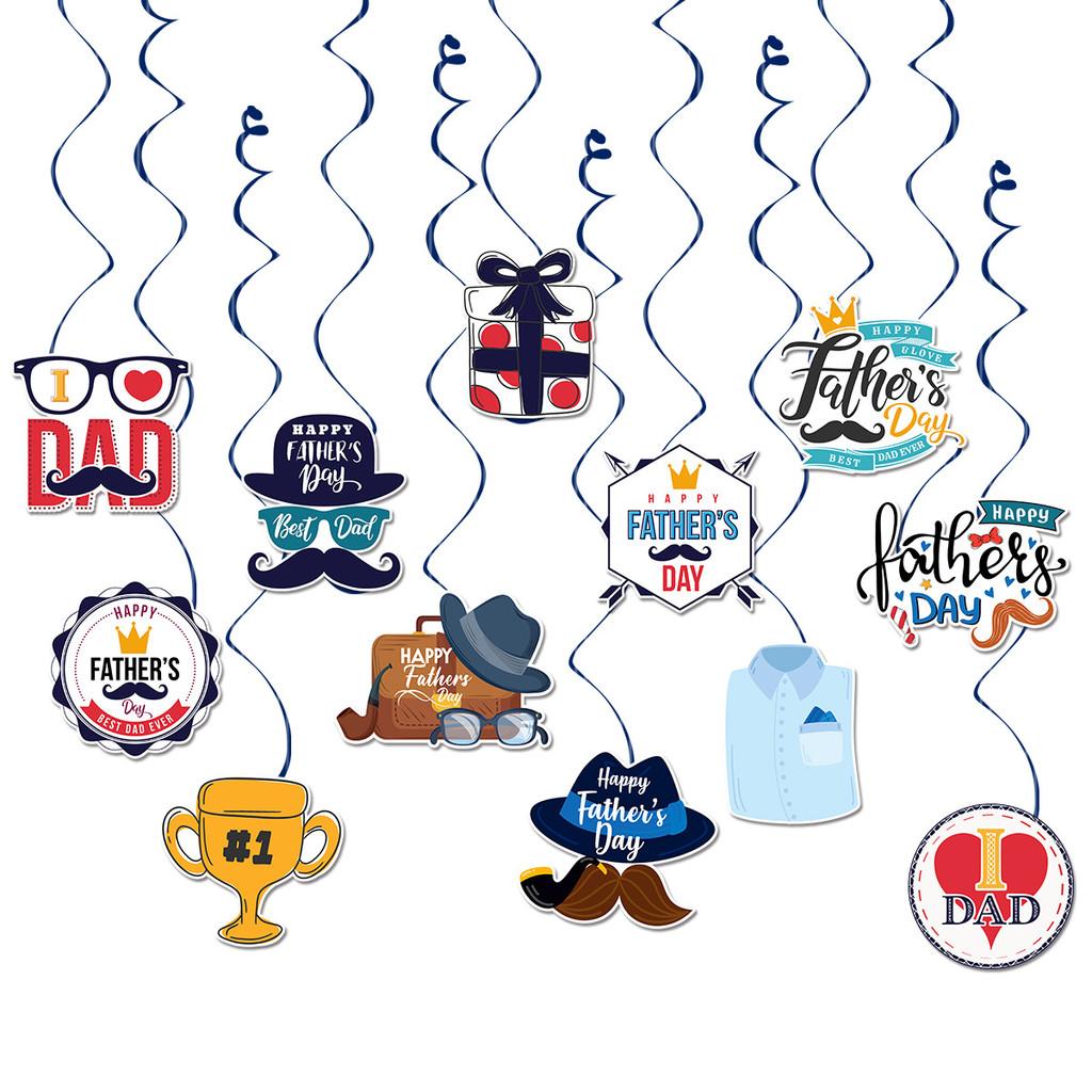 Theme Father Day Trophy Hat Gift Pattern Party Paper Hanging Decoration Pendant