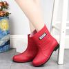 Female Fashion Casual Mid Tube Waterproof And Anti Slip Rain Shoes Rubber Shoes