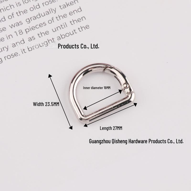In-Stock: High-Grade D-Shaped Spring Ring Buckle for DIY Bag Handles & Straps