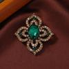Vintage Rhinestone Floral Brooch - Elegant Hollow Design, Women's Suit Accessory Pin