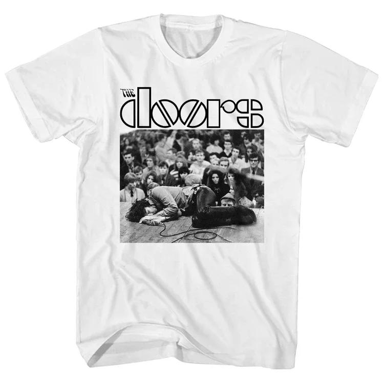 Jim Morrison The Doors Gate Rock Band Retro Classic Men's and Women's Loose Harajuku Print Short Sleeved T-shirt Women Clothing