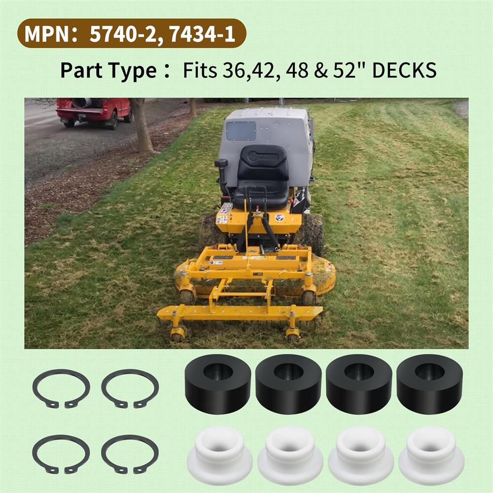 Bushing Set W/ Free Snap Rings For Walker Mower Deck Tune Up Kit 5740-2, 7434-1