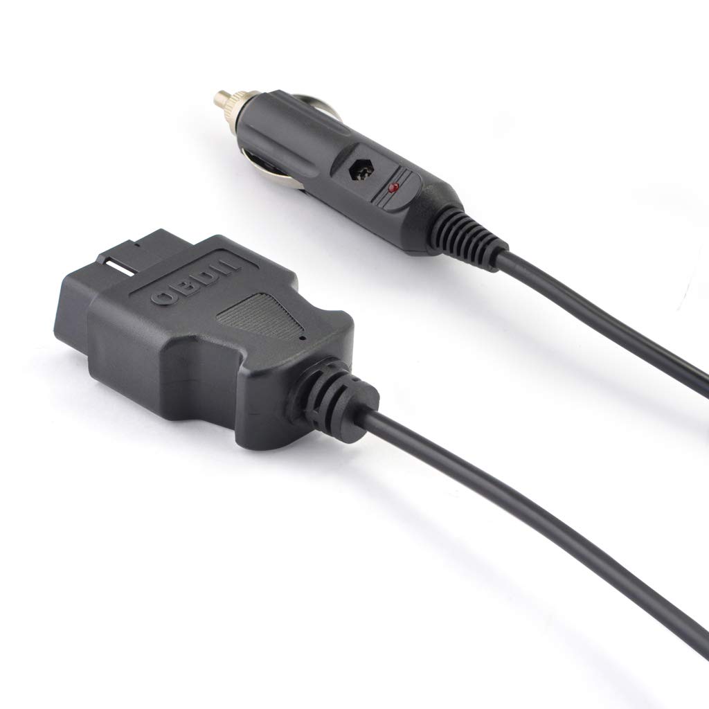 OLLGEN 1.5m/5ft Car OBDII Vehicle ECU Emergency Power Cable Car Memory Saving DC Power OBD Male Connector Cable Adapter