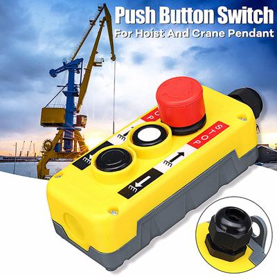Crane Pendant Control Pushbutton Switch Hoist Station Up-Down Waterproof Button