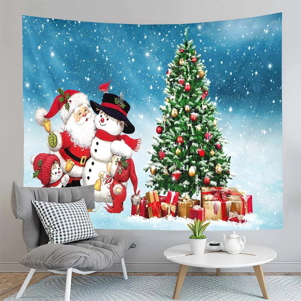 Christmas Tree Tapestry with Lights,Holiday Party Tapestry Wall Hanging Tapestries Gifts for Xmas Decor,Birthday and Room Decor