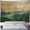 Retro Oil Painting Tapestry, Ocean View, Home Wall Hanging Fabric, Bohemian, Aesthetics, Living Room, Bedroom, Wall Decoration