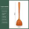 Household Long Handle Wooden Cooking Spatula Heat Resistant Kitchen Turner for Non-Stick Pans 1Pc Durable