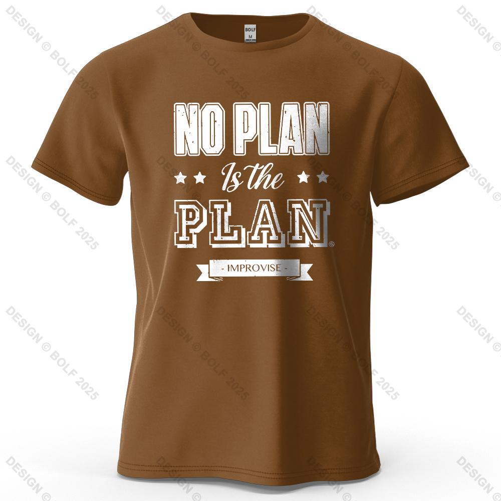 No Plan Is The Plan Printed Unisexs Tshirt 100 Cotton Oversized Trendy Graphic Tees For Unisex Tops Tees Casual Streetwear